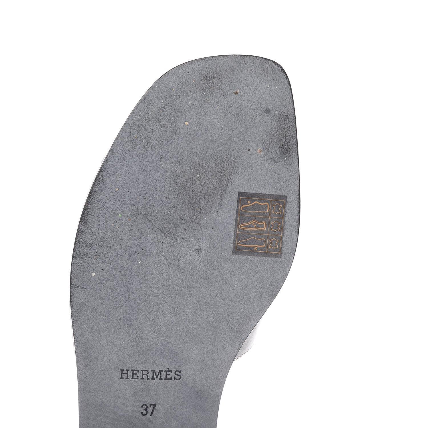 Hermes Box Calfskin Oran Sandals 37 Black 10 of 12