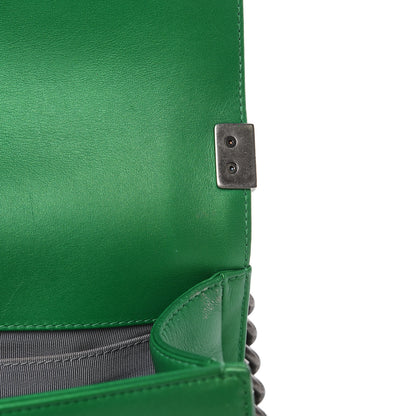 Chanel Metallic Calfskin Quilted Medium Boy Flap Green 14 of 17