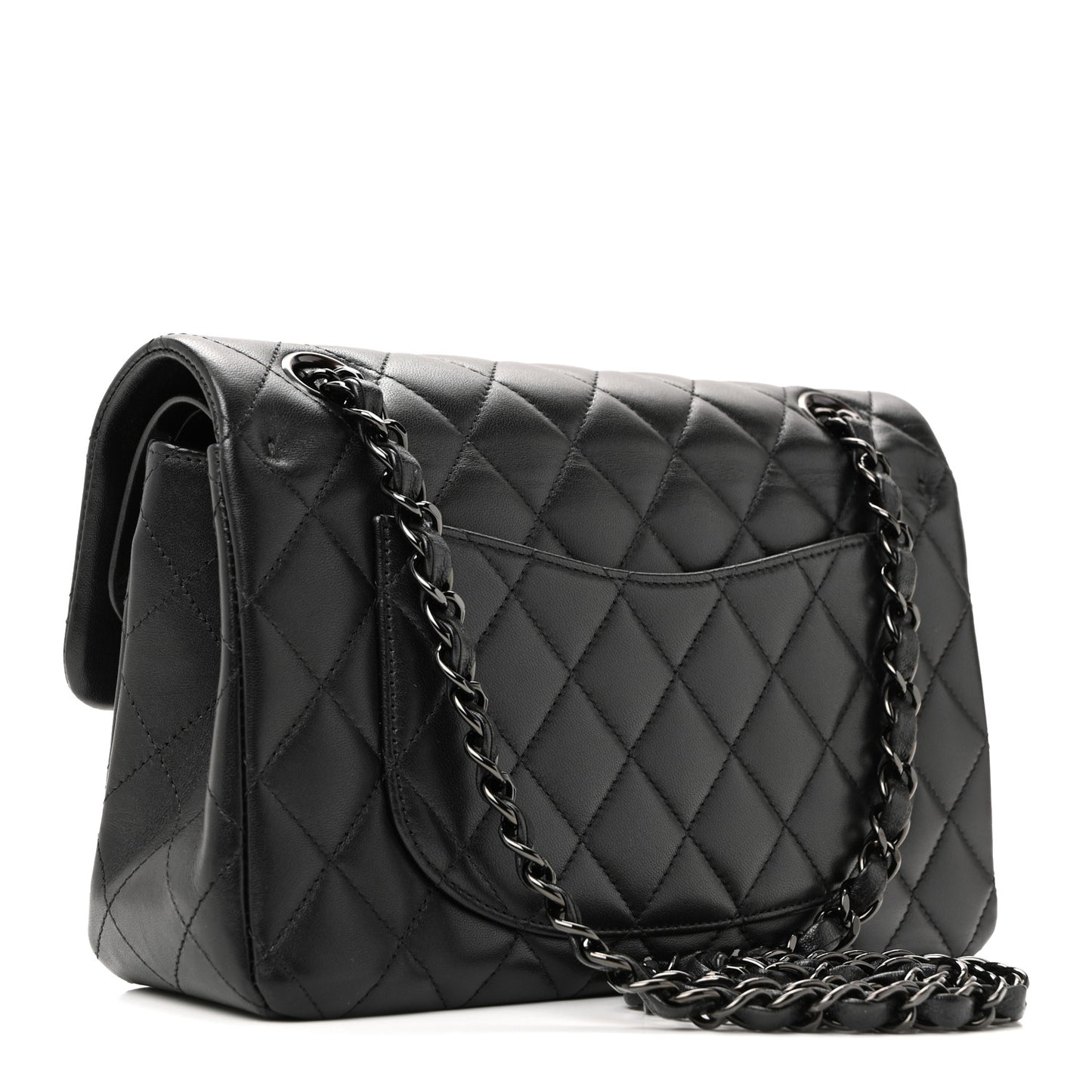 Lambskin Quilted Small Double Flap So Black