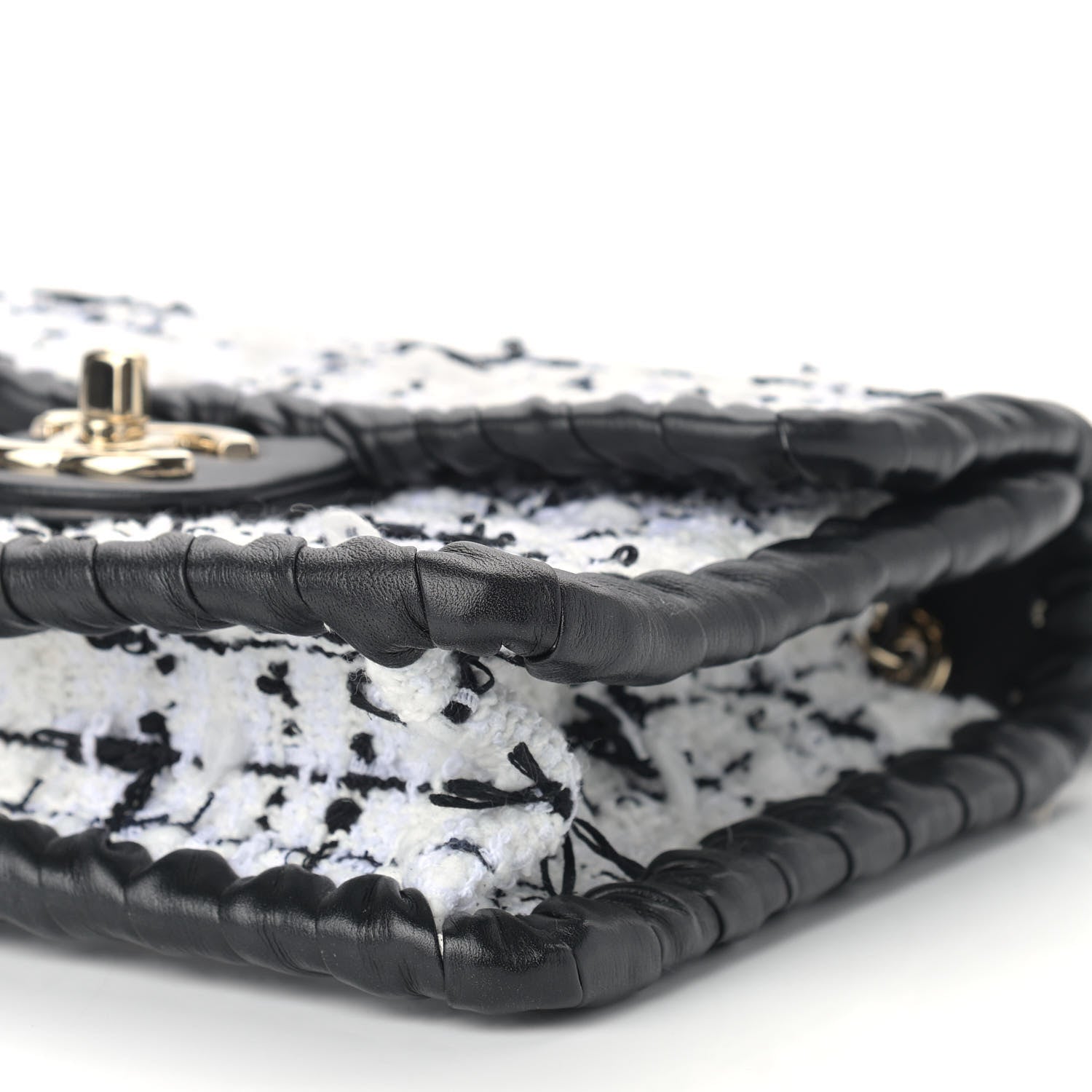 Chanel Tweed Braided Calfskin Mini My Own Frame Flap Grey Black 9 of 9