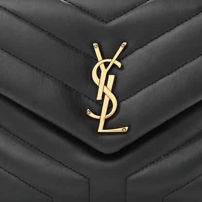Saint Laurent Calfskin Y Quilted Monogram Small Loulou Chain Satchel Black 9 of 12