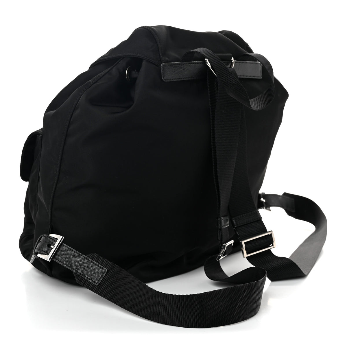 Tessuto Nylon Saffiano Medium Backpack Black