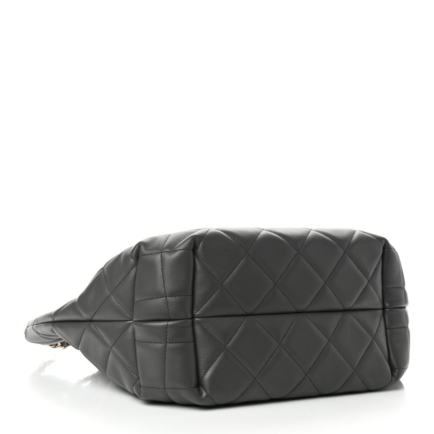 Lambskin Quilted CC Dweller Drawstring Tote Grey