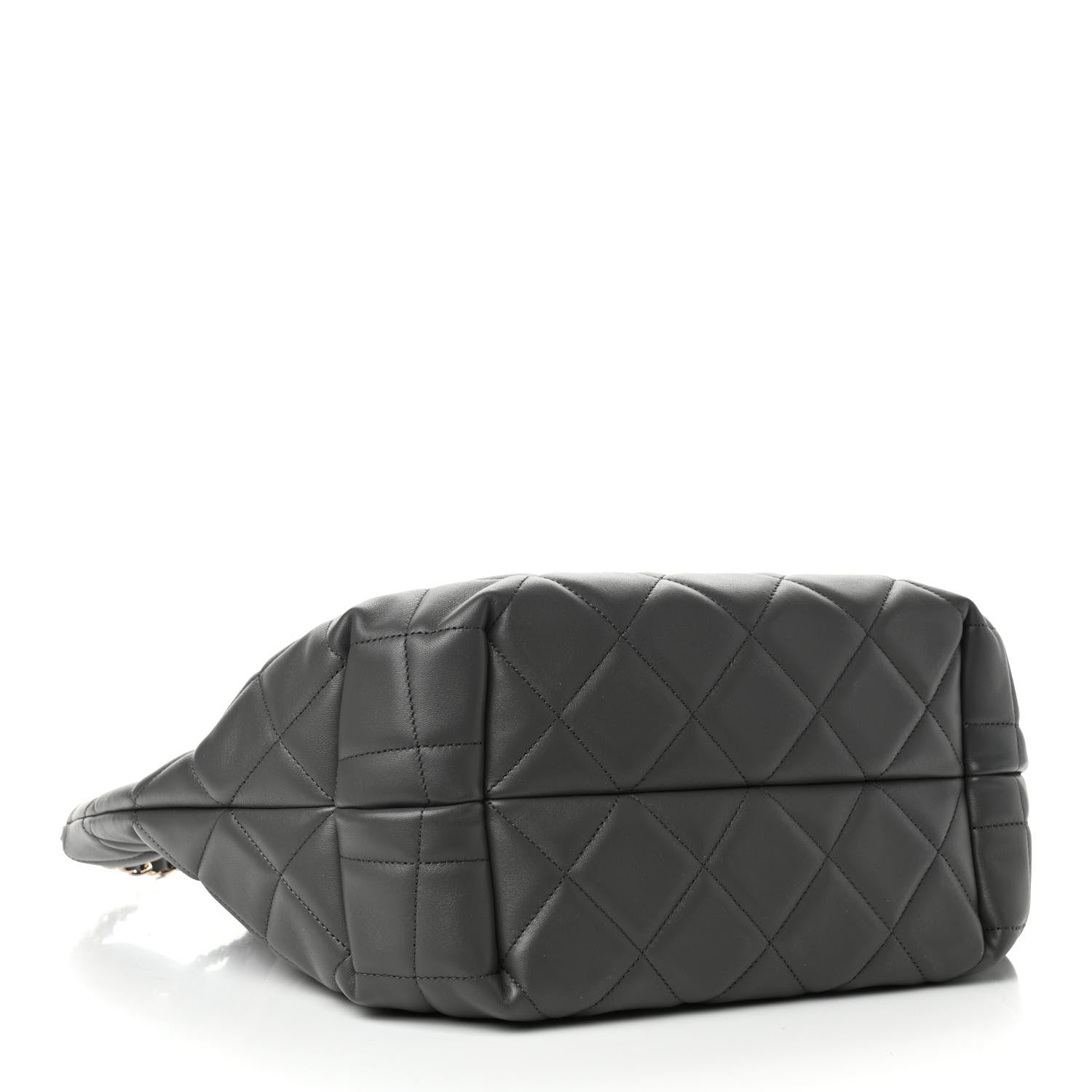 Chanel Lambskin Quilted CC Dweller Drawstring Tote Grey 3 of 4