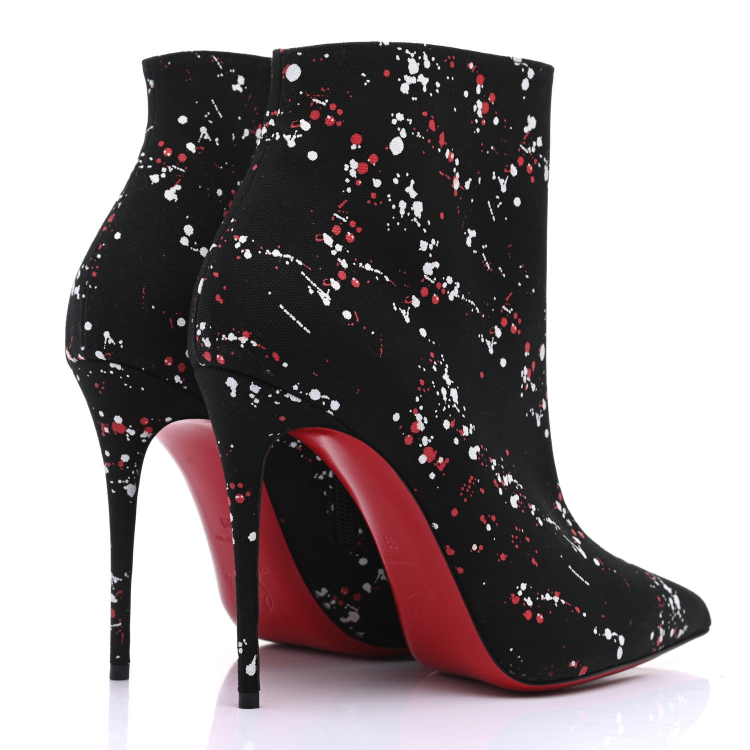 Christian Louboutin Toile Splash So Kate Booty 100 Ankle Boots 39 Black 4 of 7