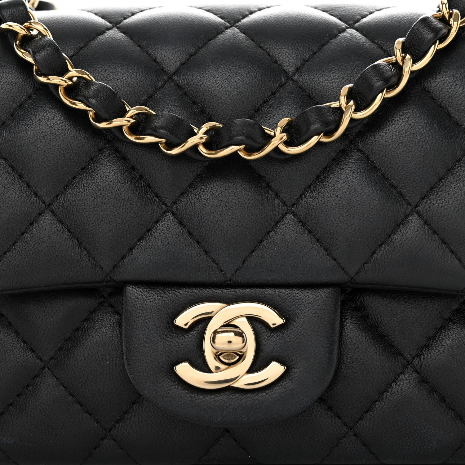 Chanel Lambskin Quilted Mini Square Flap Black 8 of 11