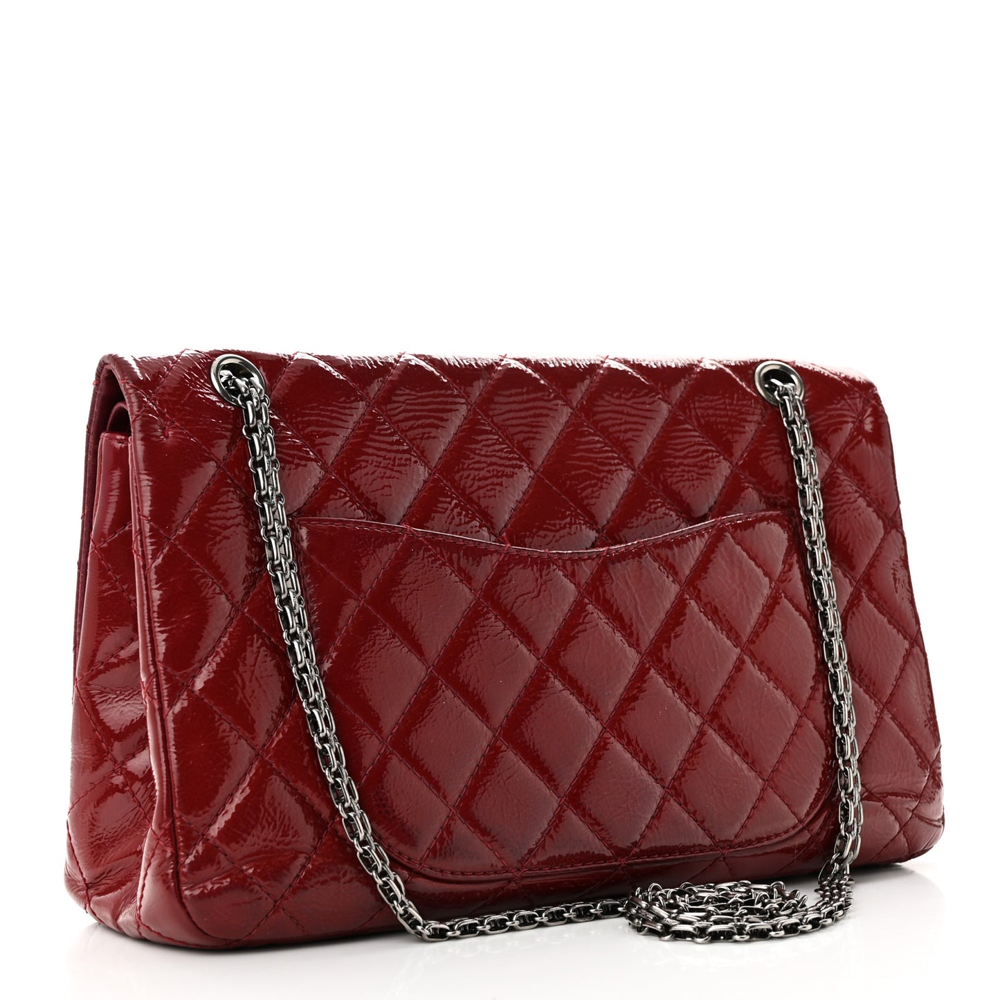 Distressed Patent 2.55 Reissue 227 Flap Raspberry Red