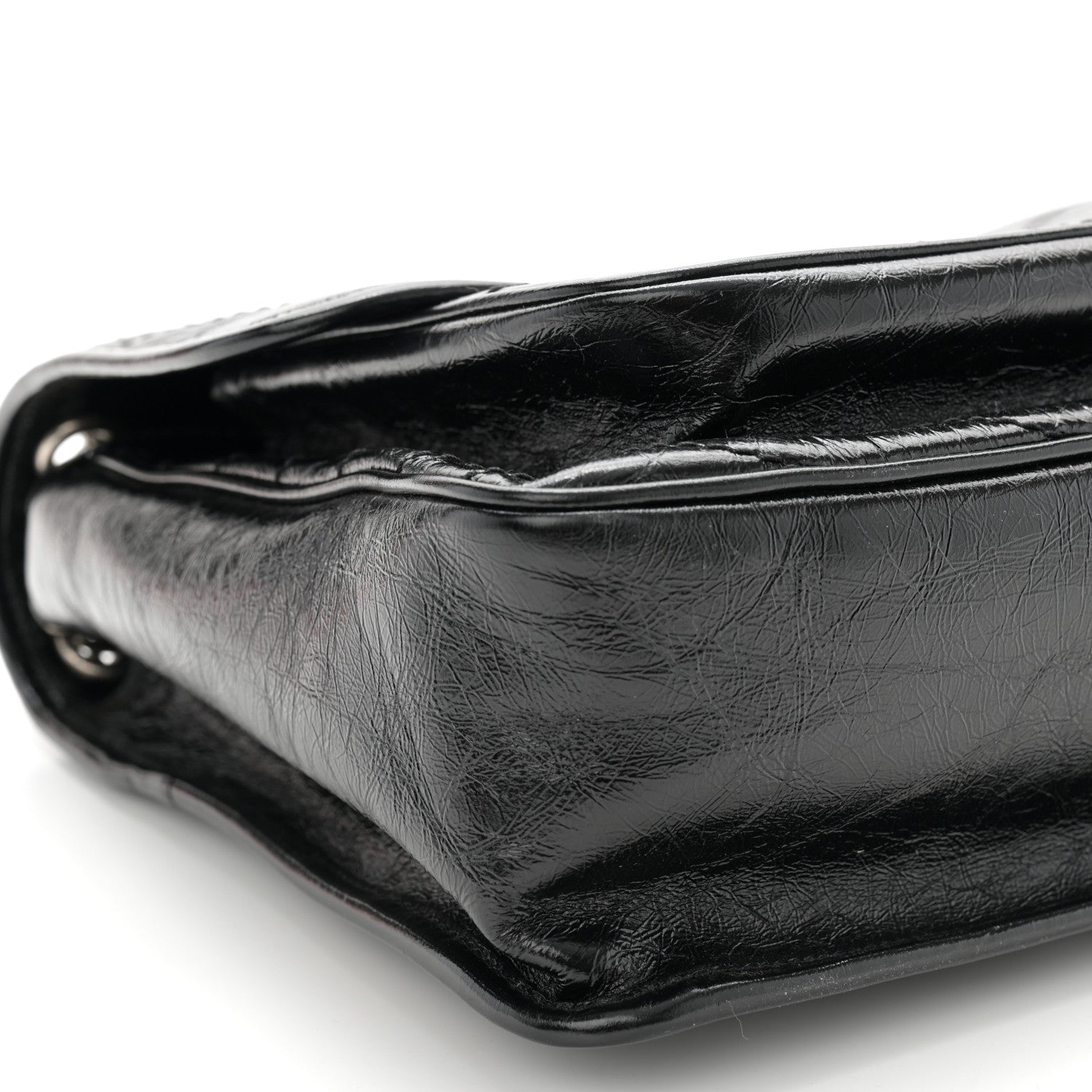 Saint Laurent Crinkled Calfskin Matelasse Monogram Large Niki Chain Satchel Black 9 of 10