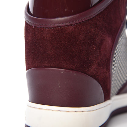 Louis Vuitton Calfskin Suede Postmark Wedge Sneakers 37.5 Bordeaux 10 of 14