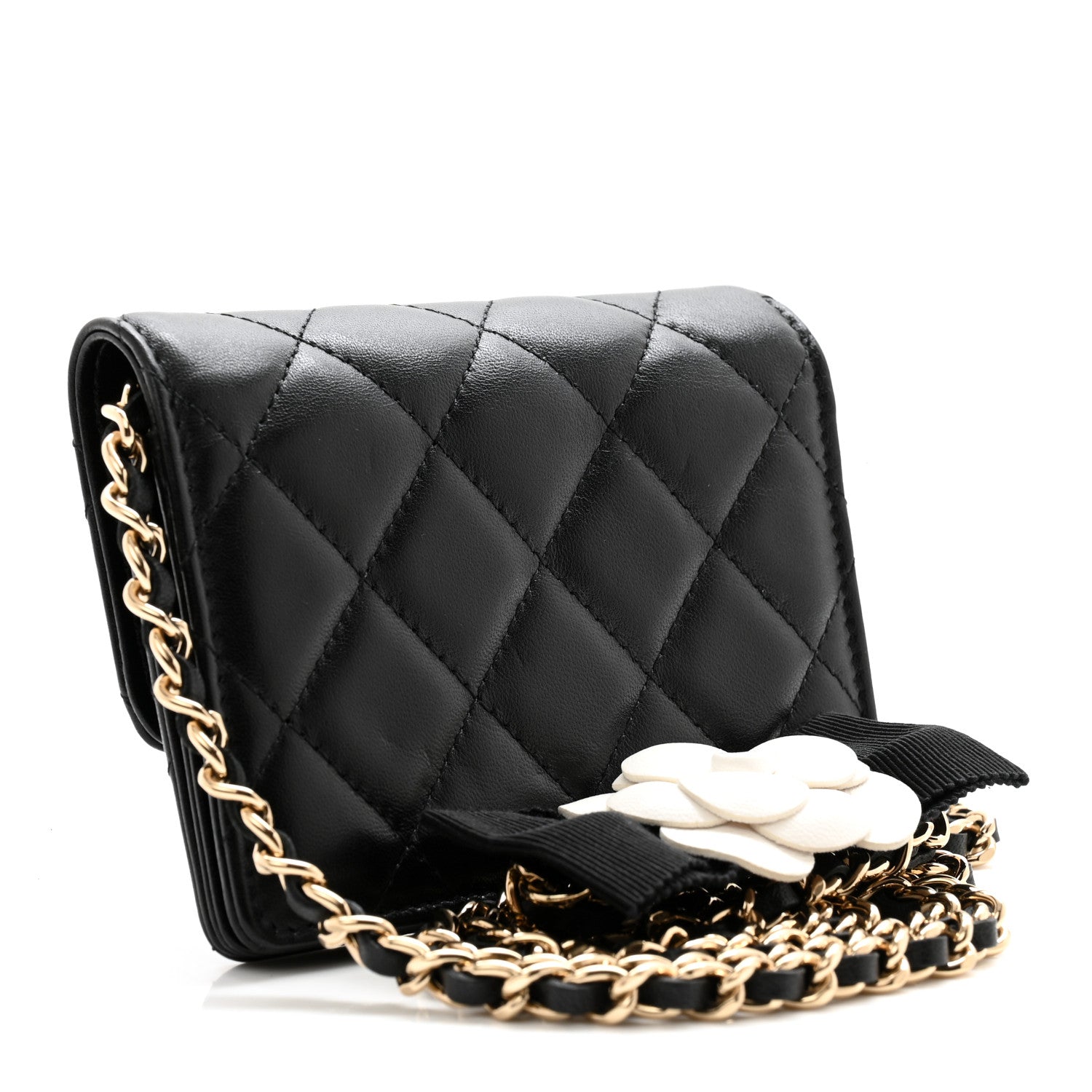 Chanel Lambskin Quilted My Chanel Lady Card Holder On Chain Black 3 of 12