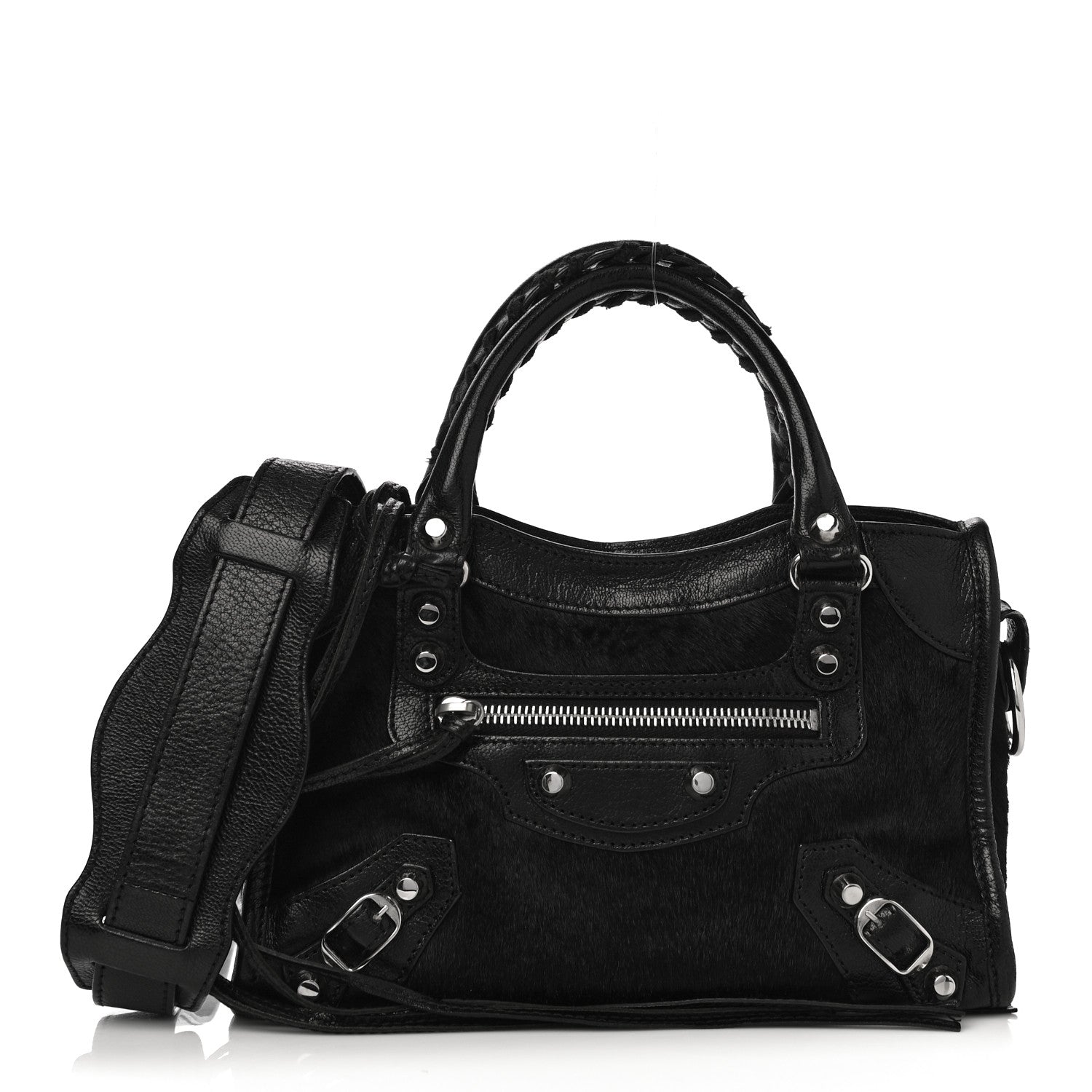 Balenciaga Pony Hair Silver Classic Hardware Mini City Black 3 of 15