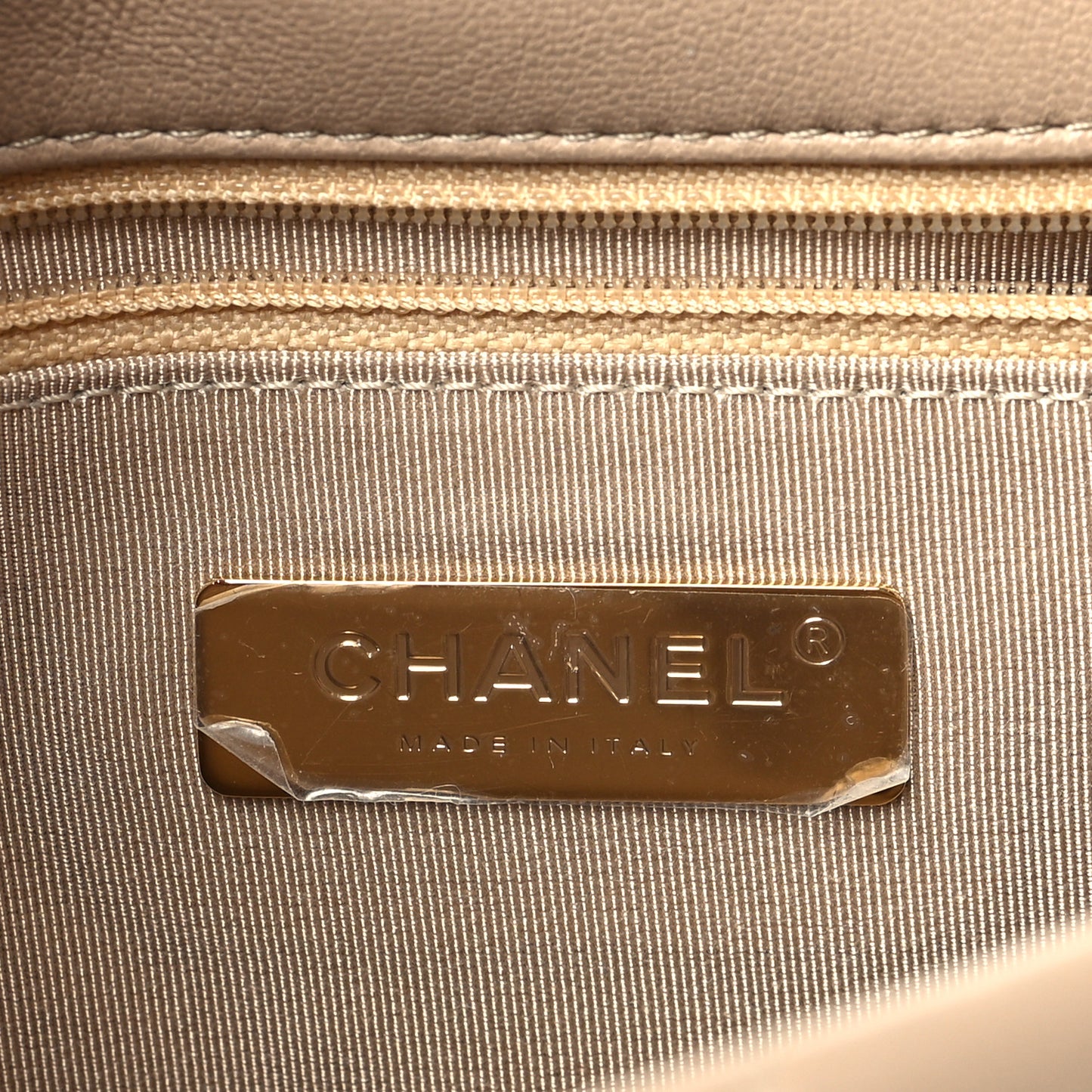 Lambskin Quilted Medium Chanel 19 Flap Light Beige
