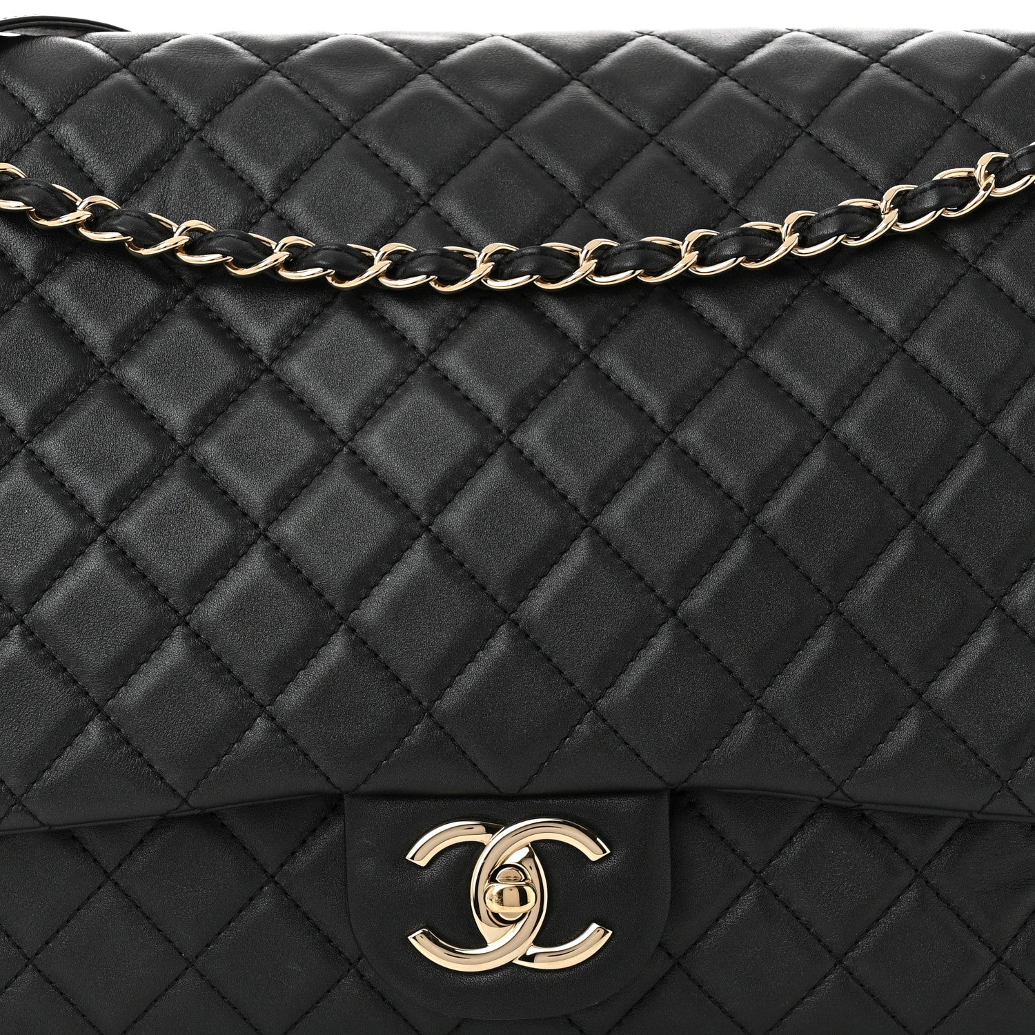 Chanel Calfskin Quilted XXL Travel Flap Bag Black 9 of 11