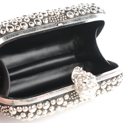 Alexander McQueen Nappa Studded Skull Box Clutch Black 5 of 8