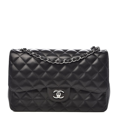 Chanel Lambskin Quilted Jumbo Double Flap Black 1 of 20