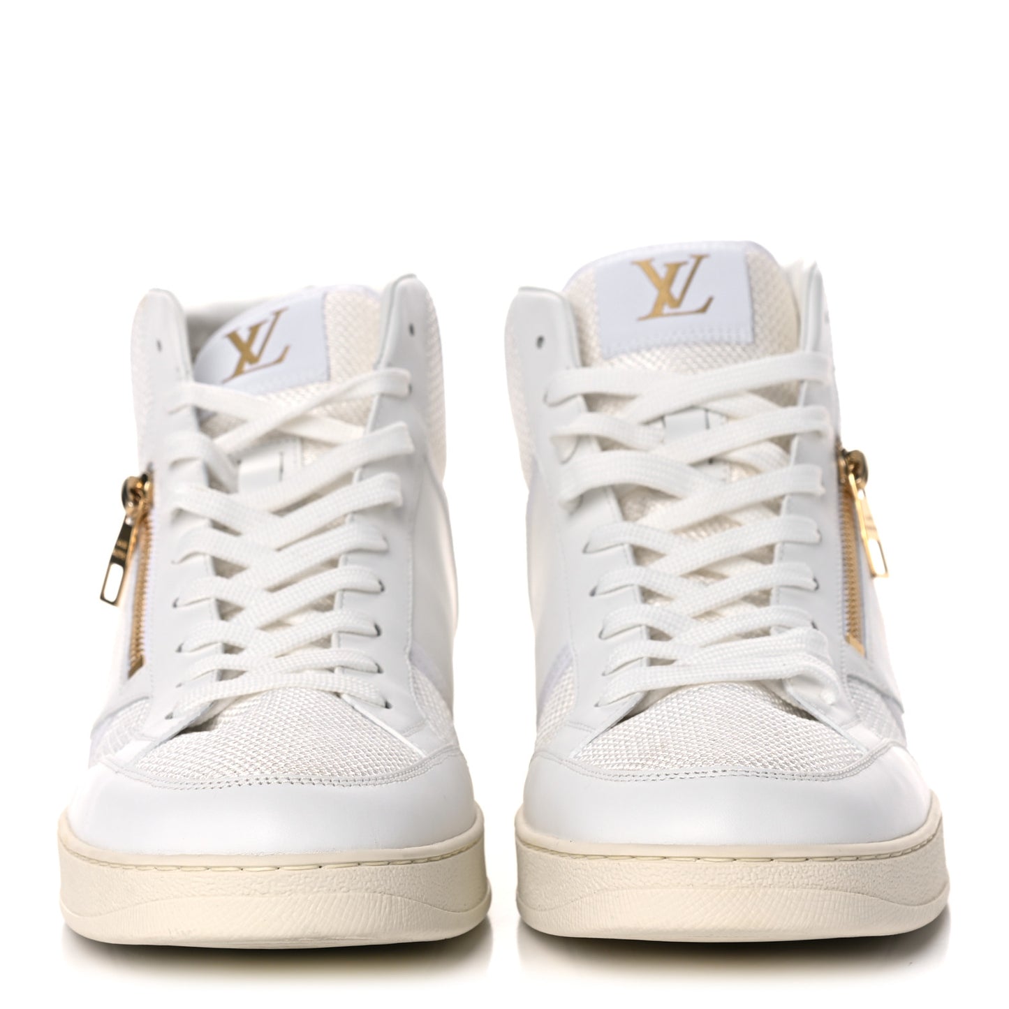 Monogram Calfskin Rivoli High Top Sneakers 7.5 White