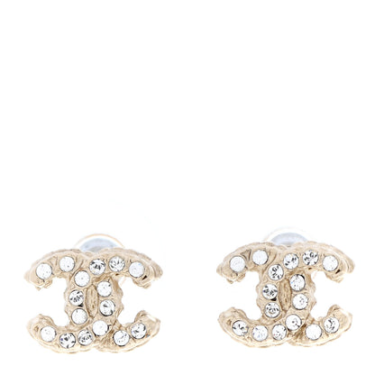 Chanel Crystal CC Earrings Gold 1 of 4