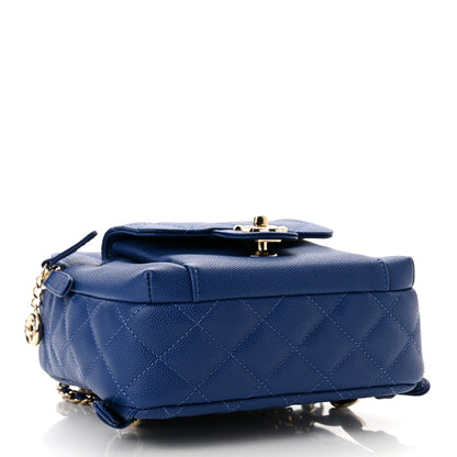Chanel Caviar Quilted Small CC Day Backpack Blue 4 of 11