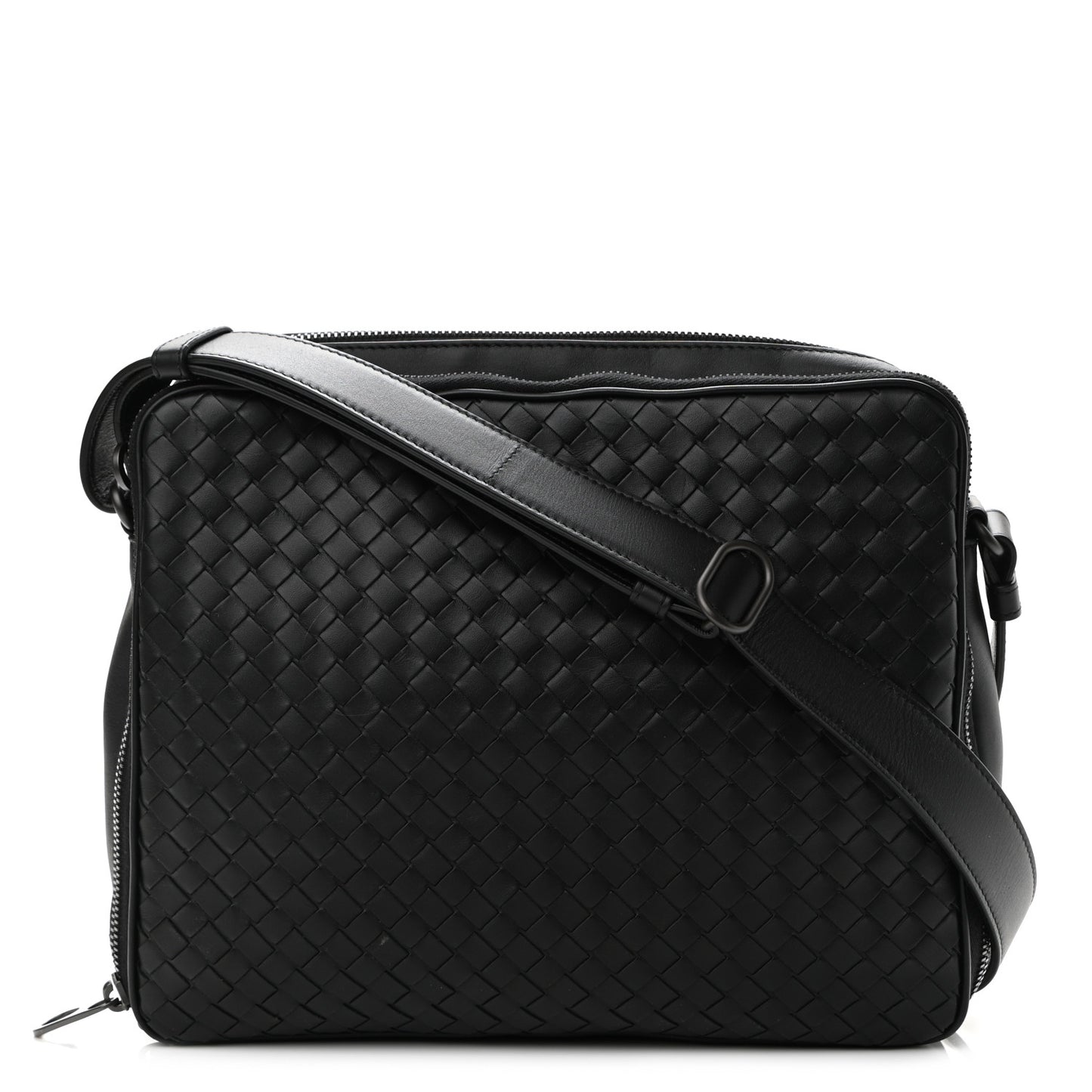 Nappa Intrecciato Messenger Bag Black