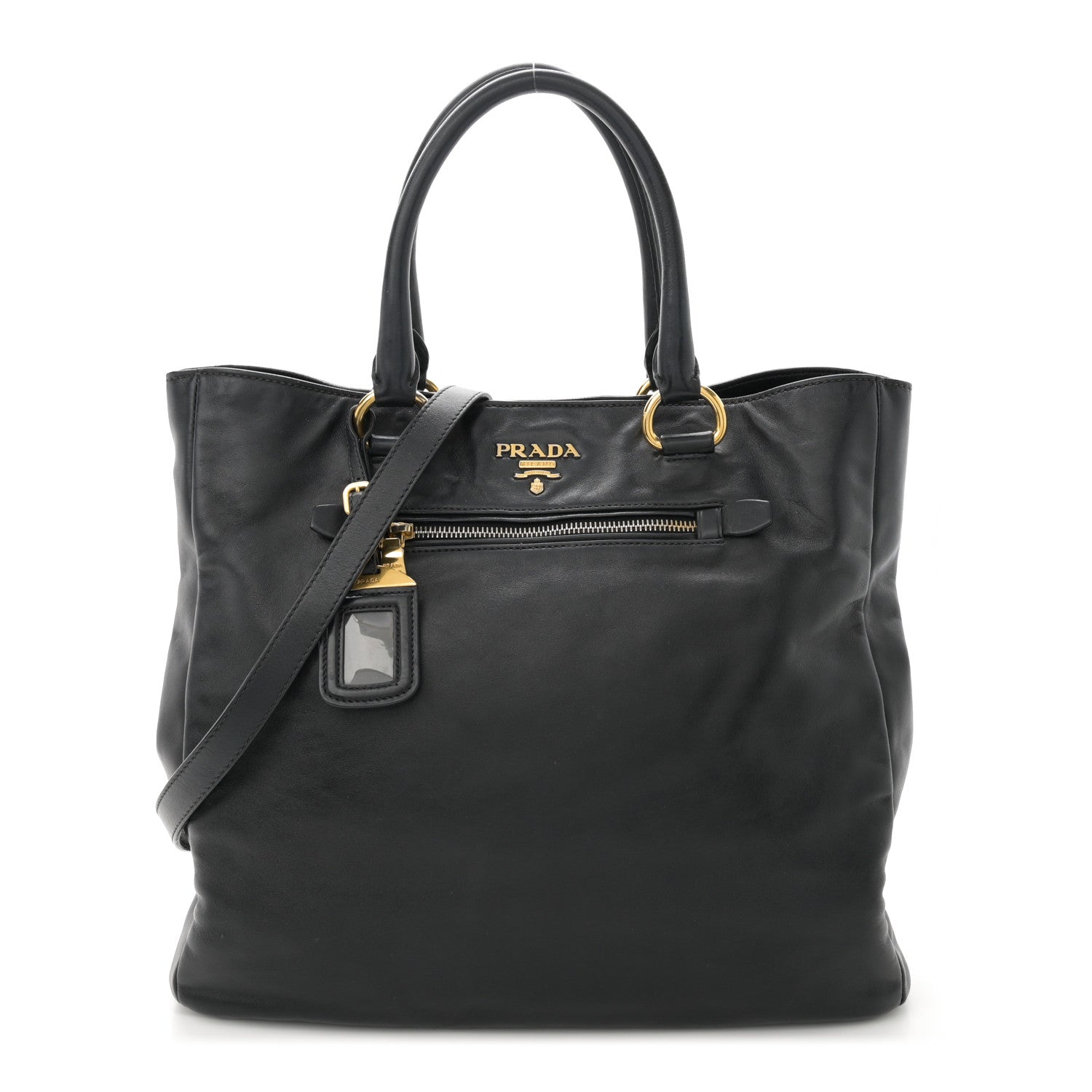 Prada Soft Calf Tote Black 1 of 14