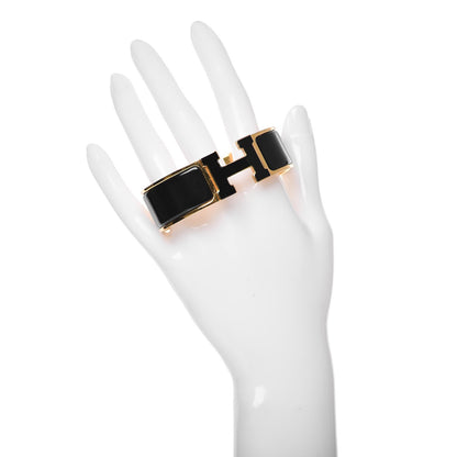 Hermes Enamel Wide Clic Clac H Bracelet GM Black 2 of 5
