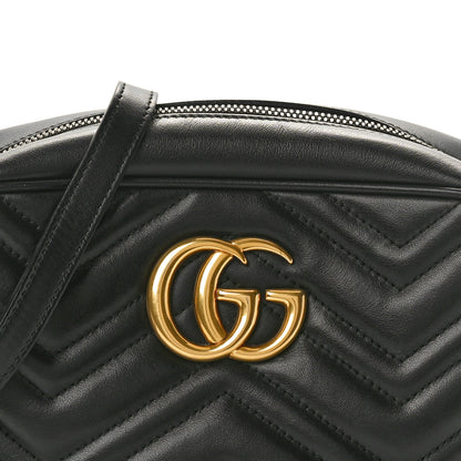 Gucci Calfskin Matelasse Small GG Marmont Chain Shoulder Bag Black 8 of 10