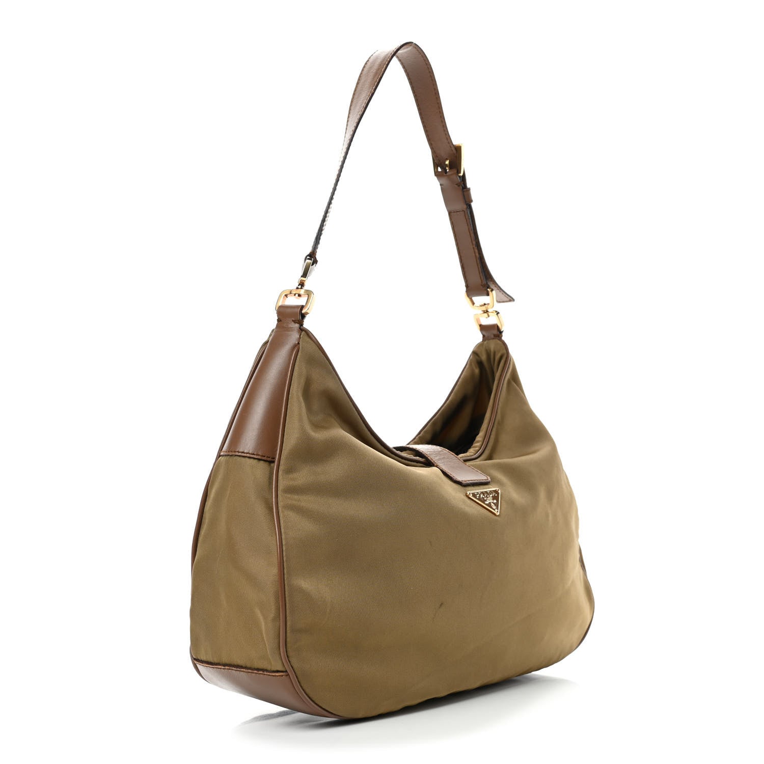 Prada Tessuto Nylon Hobo Tortora 2 of 4