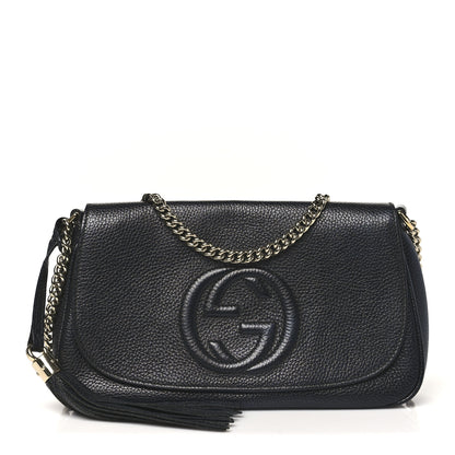Gucci Pebbled Calfskin Medium Soho Flap Crossbody Black 1 of 10