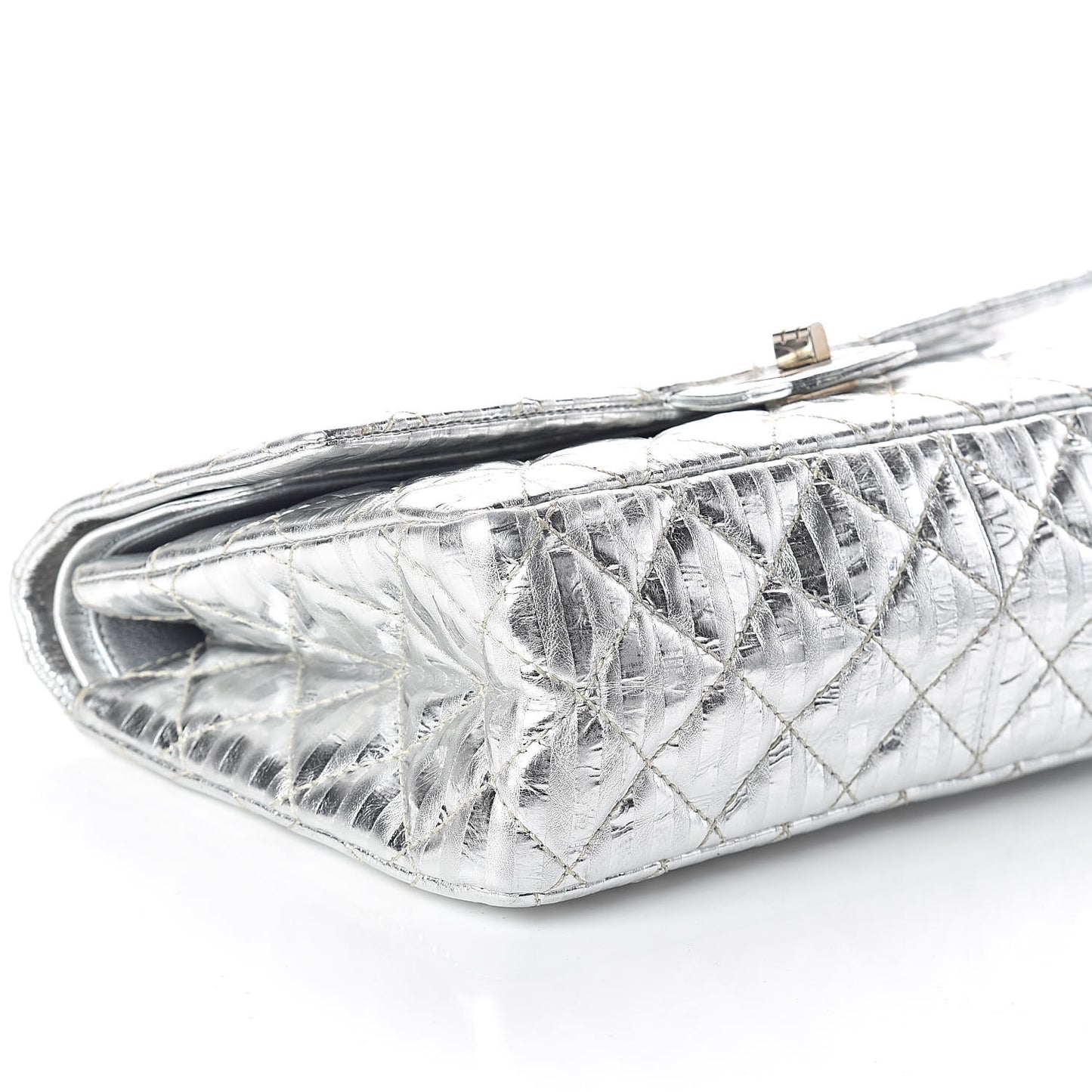 Metallic Striped Calfskin 2.55 Reissue 226 Flap Silver