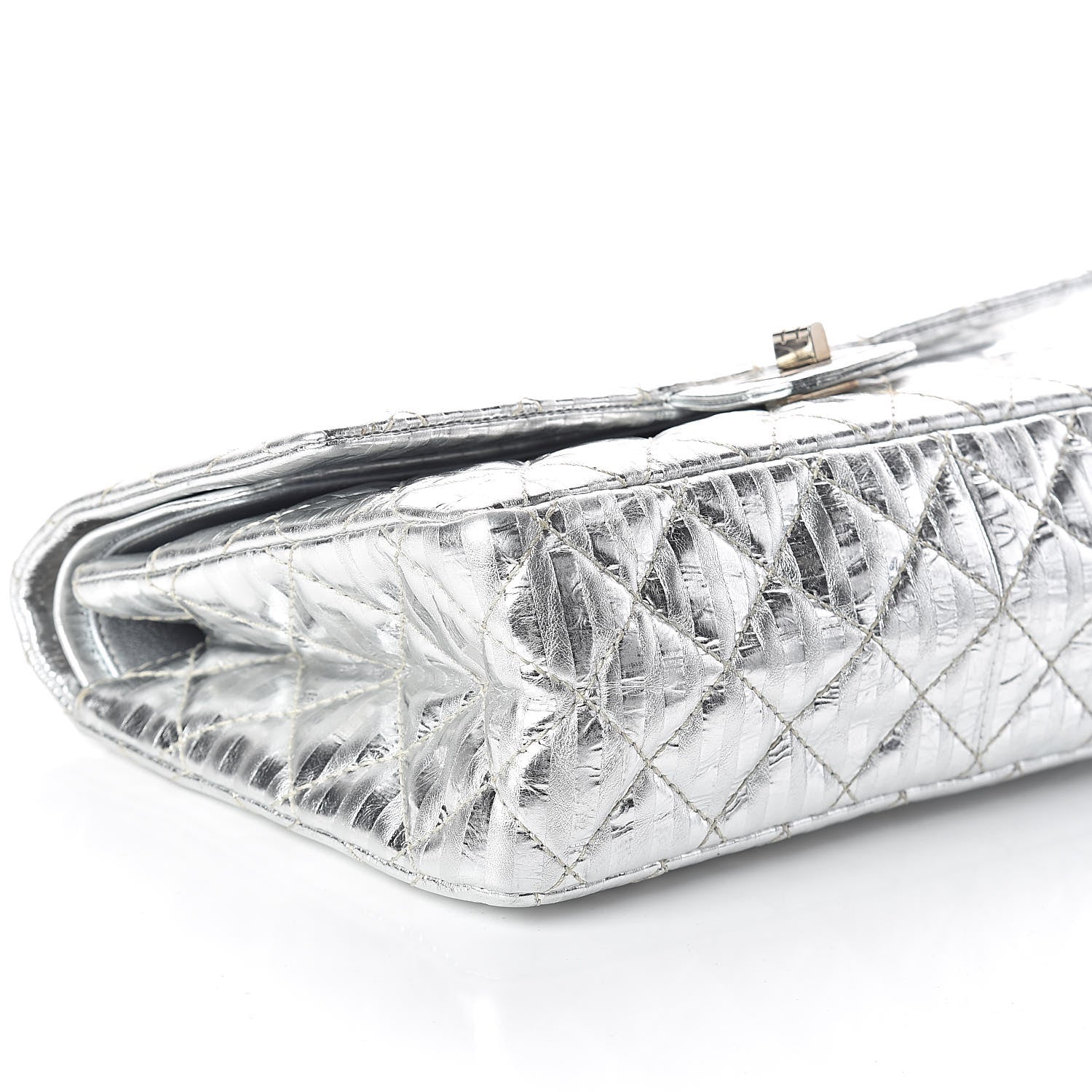 Chanel Metallic Striped Calfskin 2.55 Reissue 226 Flap Silver 9 of 10