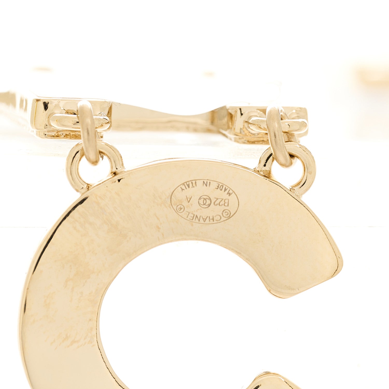 Chanel Metal Enamel Cha-Nel Logo Drop Earrings Black White 4 of 5