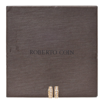 Roberto Coin 18K Yellow Gold Diamond Symphony Braided Huggie Hoop Earrings 3 of 4