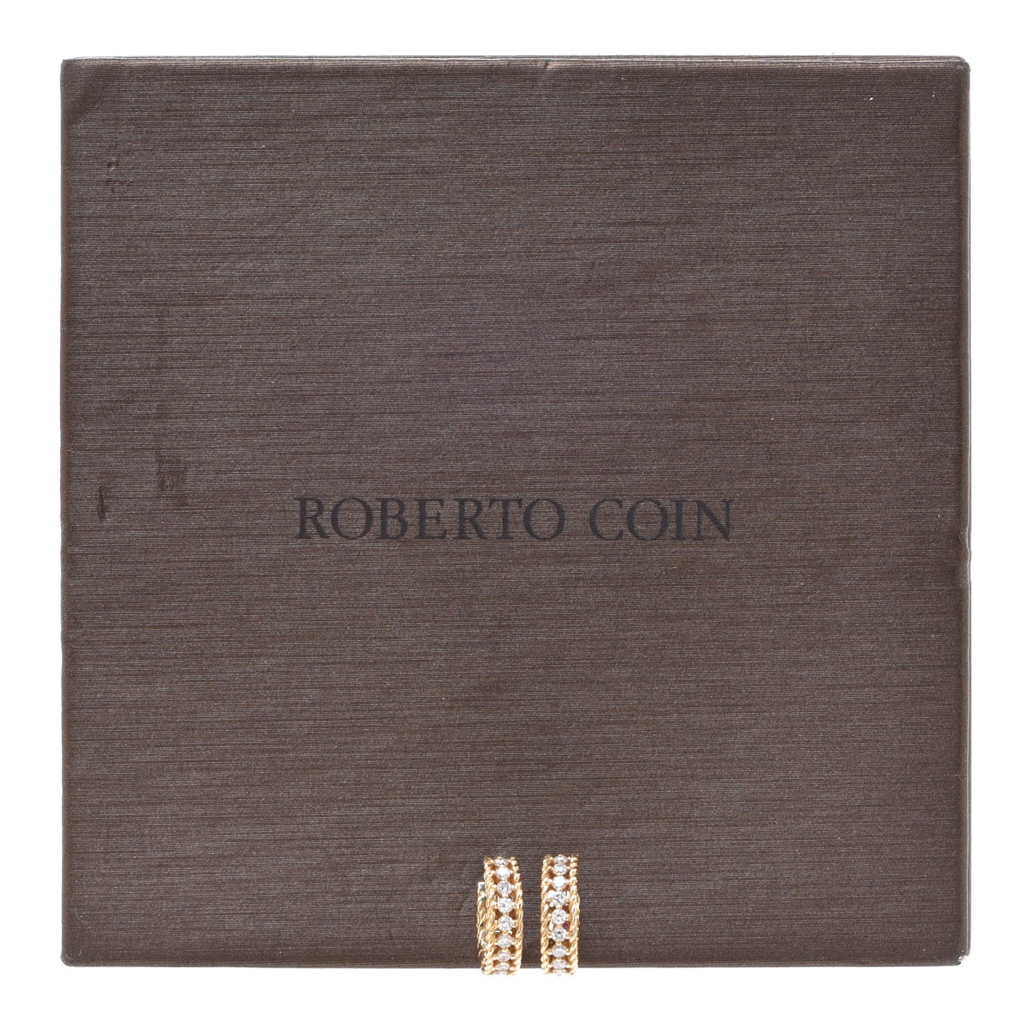 18K Yellow Gold Diamond Symphony Braided Huggie Hoop Earrings