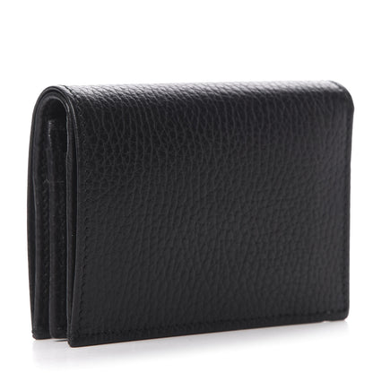 Gucci Pebbled Calfskin GG Marmont Card Case Black 3 of 9