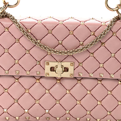 Valentino Garavani Lambskin Medium Rockstud Spike Shoulder Bag Poudre 7 of 10