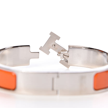 Hermes Enamel Narrow Clic Clac H Bracelet PM Orange 4 of 6