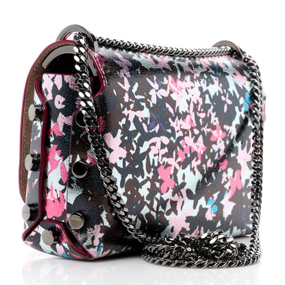 Jimmy Choo Cracked Metallic Calfskin Camoflower Lockett Petite Shoulder Bag Dahlia Brown 3 of 13