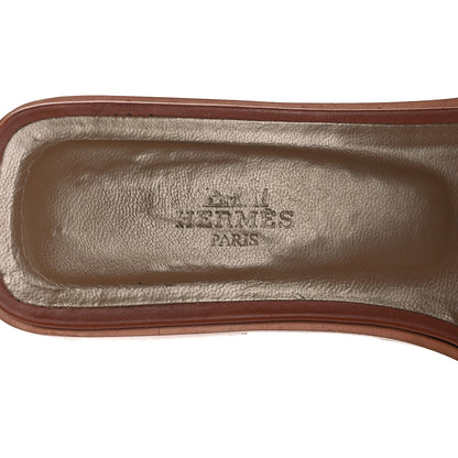 Hermes Box Calfskin Oran Sandals 40 Gold 7 of 23