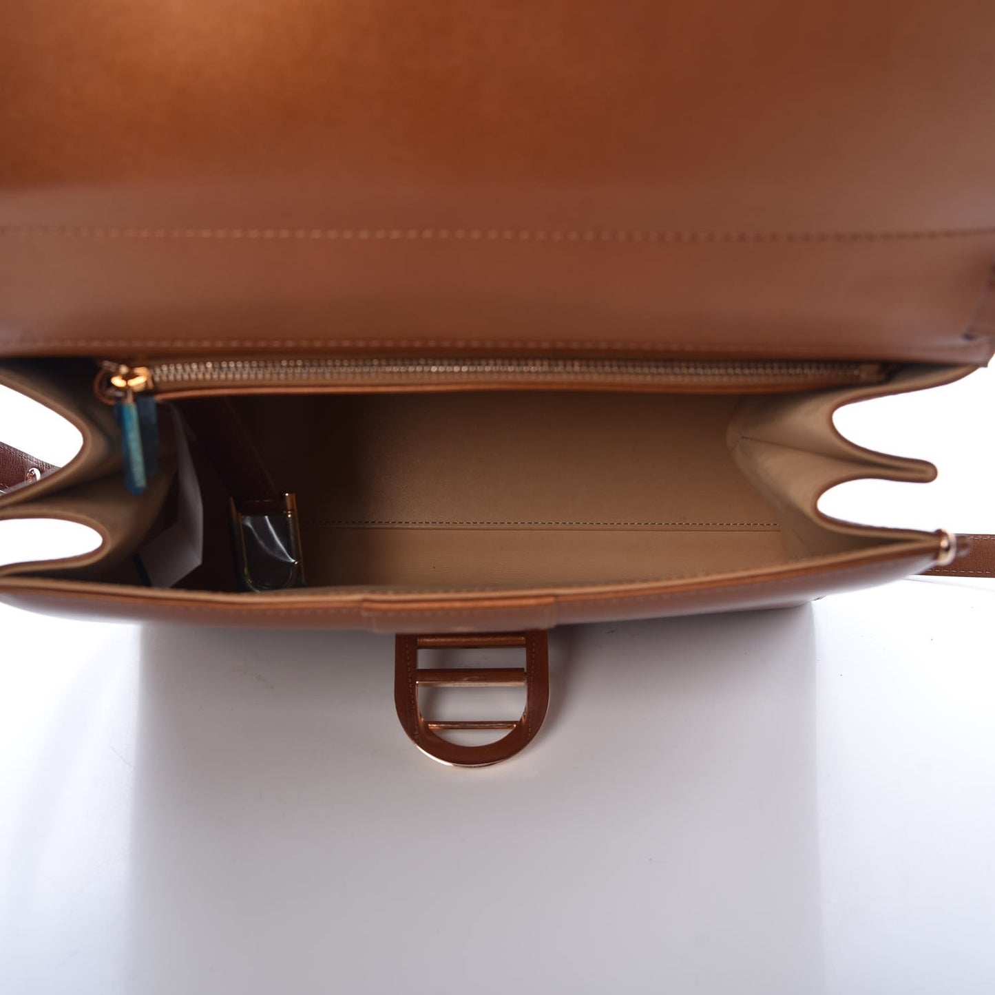 Metallic Calfskin MM Brillant Satchel Bronze