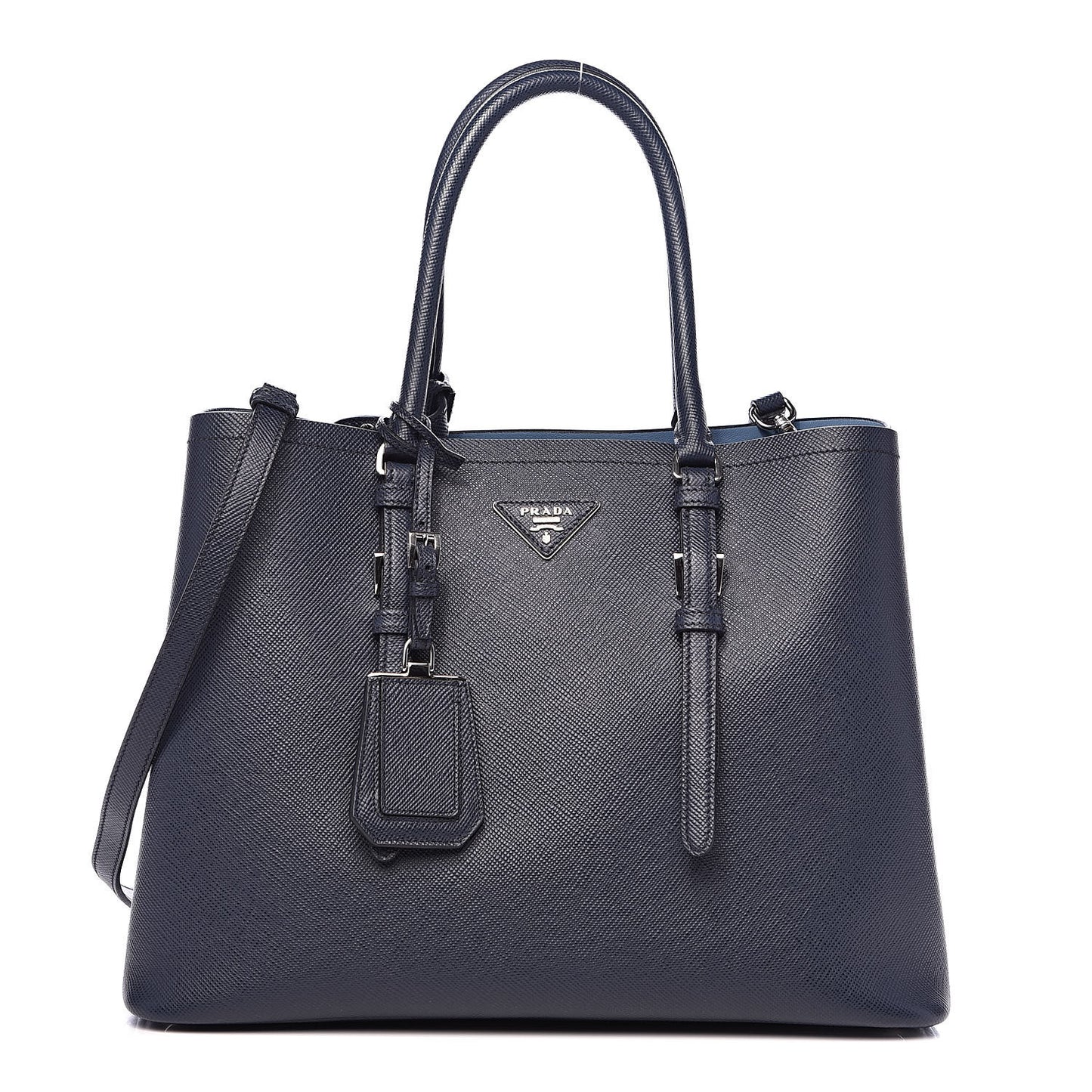 Saffiano Cuir Medium Double Handle Tote Baltico Astrale