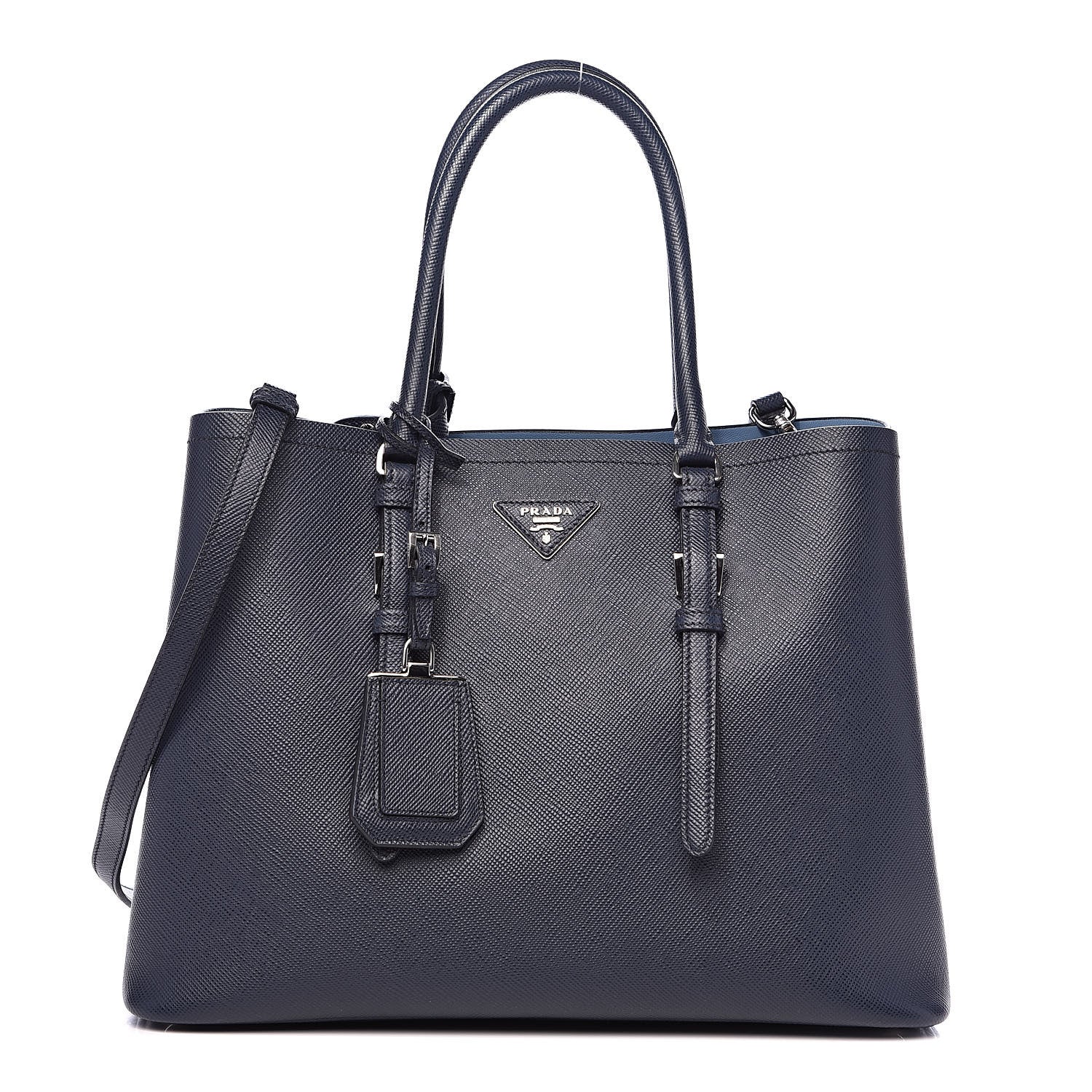 Prada Saffiano Cuir Medium Double Handle Tote Baltico Astrale 1 of 11
