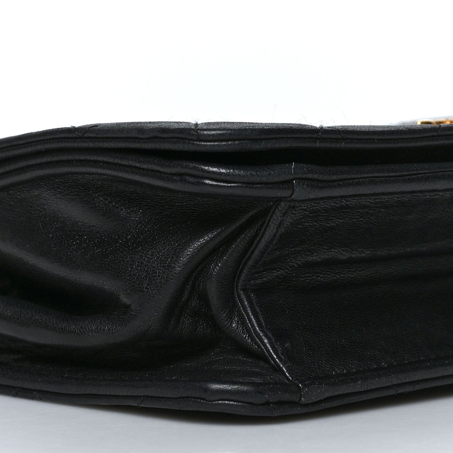Lambskin Quilted Small Single Flap Black