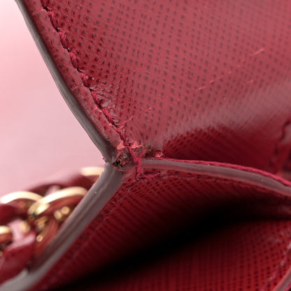 Salvatore Ferragamo Hammered Calfskin Vara Bow Chain Crossbody Red 11 of 11