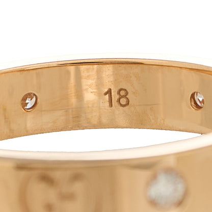 Gucci 18K Rose Gold Diamond Icon Band Ring 58 8.5 5 of 9