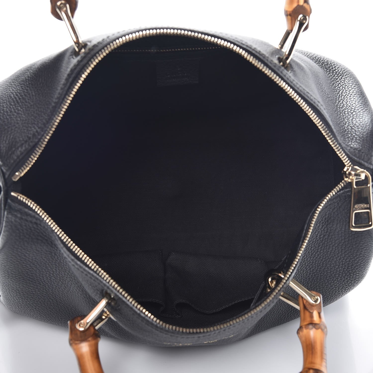 Gucci Calfskin Bamboo Medium Shopper Boston Black 6 of 11