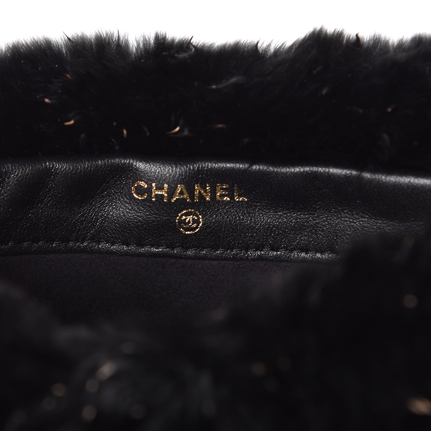 Chanel Rabbit Fur Small Clutch With Chain Black 9 of 12