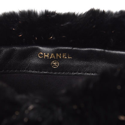 Chanel Rabbit Fur Small Clutch With Chain Black 9 of 12