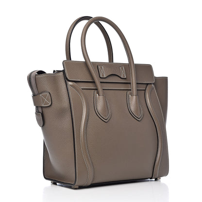 Celine Drummed Calfskin Micro Luggage Souris 3 of 14