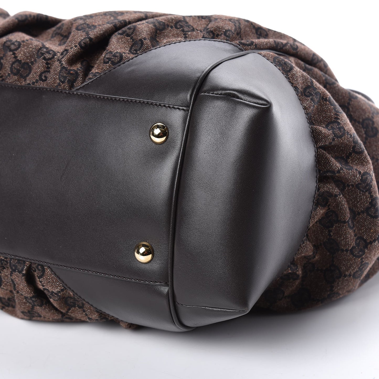 Denim Monogram Full Moon Tote Dark Brown