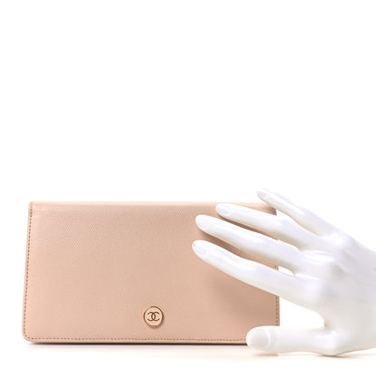 Chanel Grained Calfskin CC Button Yen Wallet Pink 2 of 10